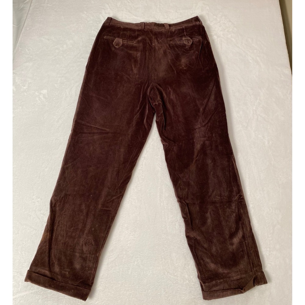 Bigsby & Kruthers Mens 36x31 Brown Corduroy Pleated Cuffed Pants Made in Canada - Picture 8 of 13